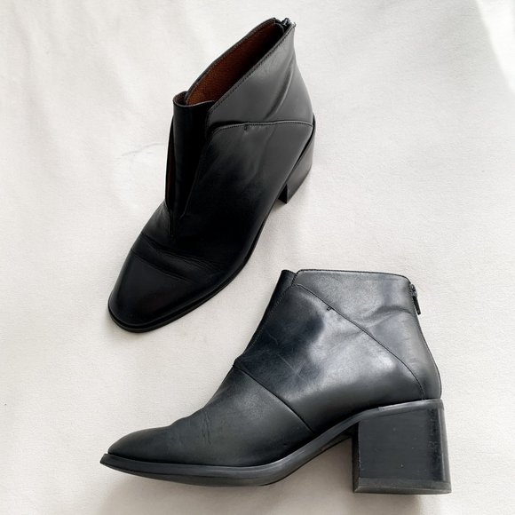 Jeffrey Campbell Shoes - Jeffrey Campbell Black Jermaine Leather Ankle Boots